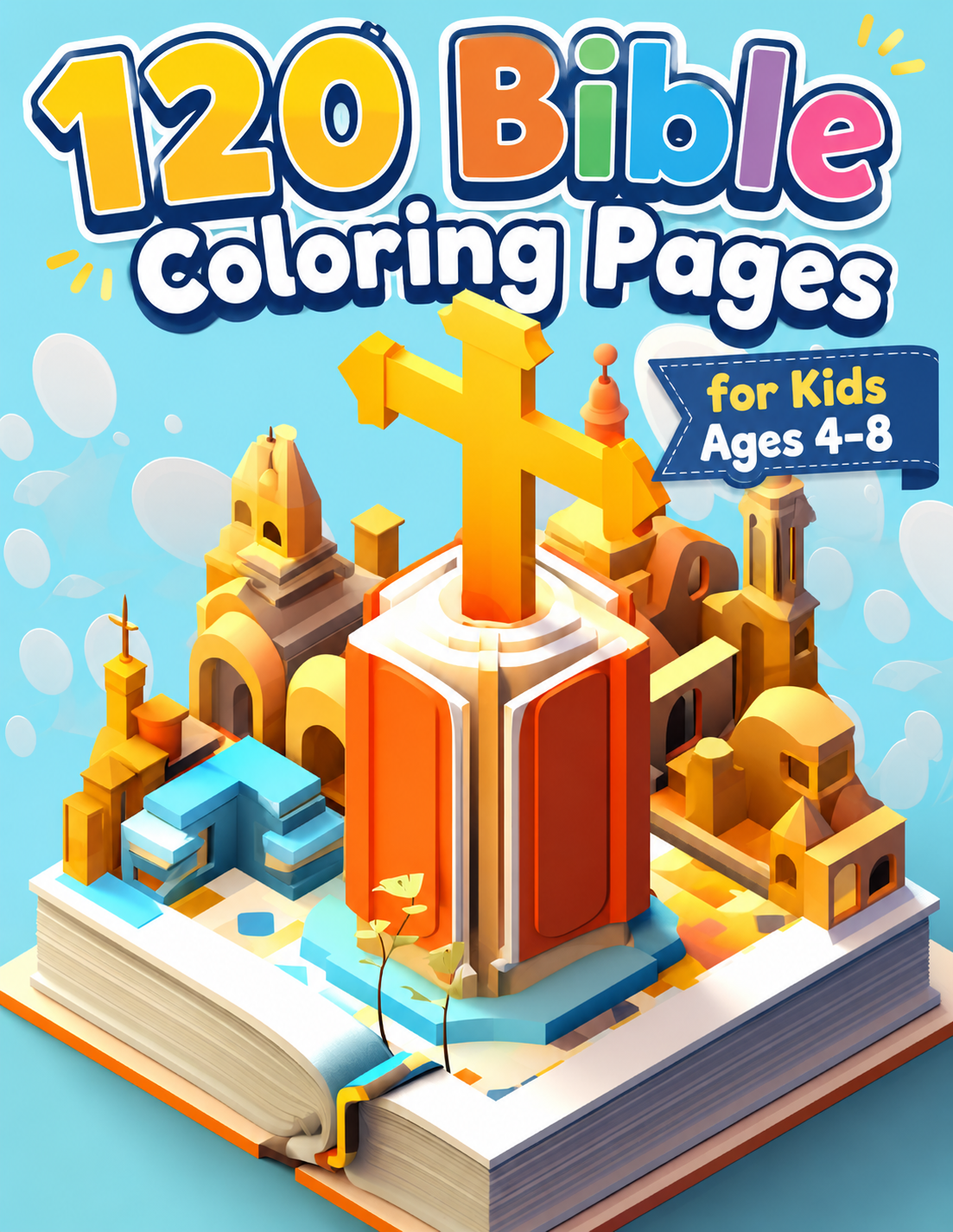 120 Kids Bible Coloring Pages – Digital Download | 8.5 x 11 PDF File