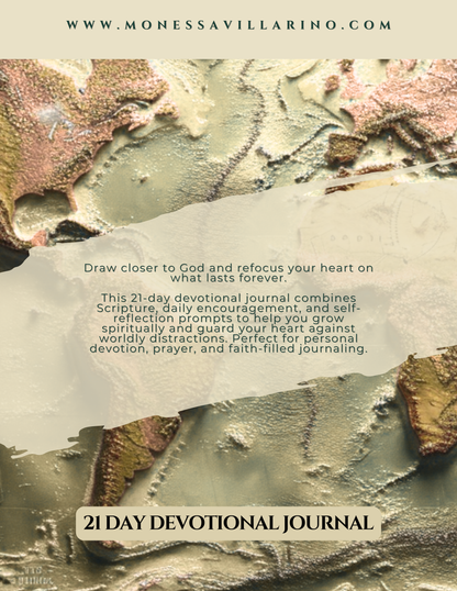 Guarding Against Loving the World 21-day devotional journal | 8.5 X 11 | Instant Download