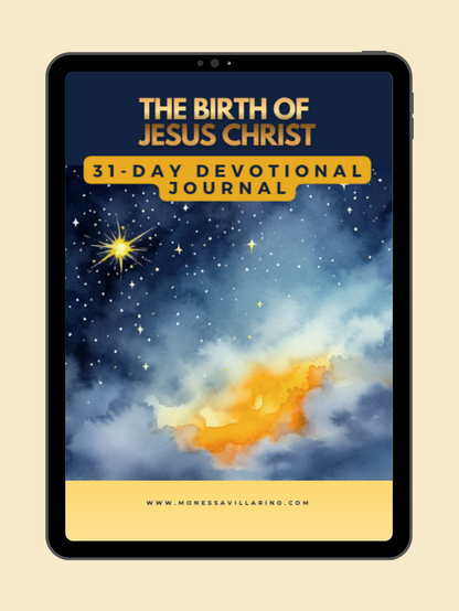 The Birth of Jesus Christ 31- day devotional journal | Instant Download | A4 Canva Editable