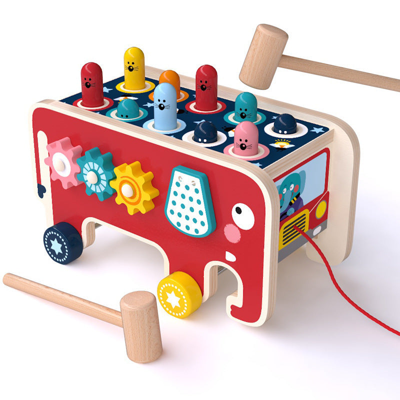 Kids Wooden Pounding Bench Animal Bus Toy d413e350d53a67e25fe1271d9680976e
