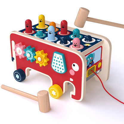 Kids Wooden Pounding Bench Animal Bus Toy d413e350d53a67e25fe1271d9680976e