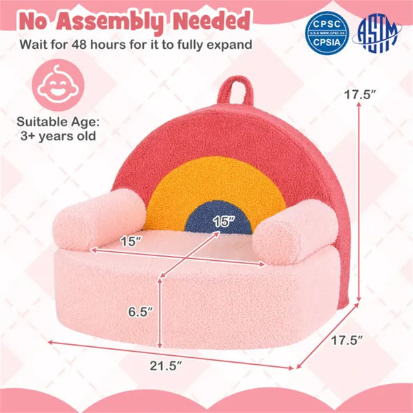Red Kids Sofa Soft Teddy Fleece Foam Couch 4a7a94b960a07ca3ad0c41e5e07bbd27