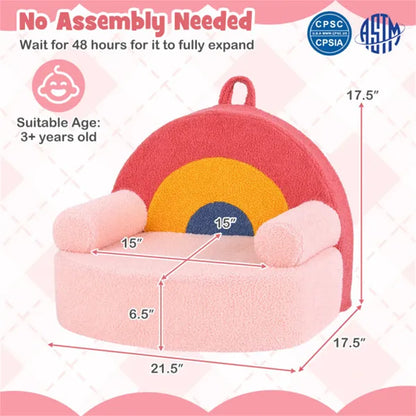 Red Kids Sofa Soft Teddy Fleece Foam Couch 4a7a94b960a07ca3ad0c41e5e07bbd27