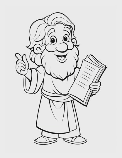 120 Kids Bible Coloring Pages – Digital Download | 8.5 x 11 PDF File