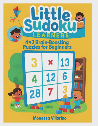 Little Sudoku Learners 4×4 Brain-Boosting Puzzles for Beginners | Ebook Digital Download 8.5 x 11 PDF