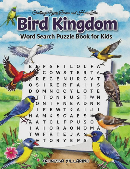 BIRD KINGDOM WORD SEARCH PUZZLE BOOK FOR KIDS: Challenge Your Brain and Have Fun | Ebook 8.5 X 11 Digital Download