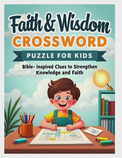 Faith & Wisdom Crosswords Puzzle for Kids | 25+ crossword puzzles | Large, Easy-To-Read layout (8.5 x 11 inches) | PDF Fili Digital Download